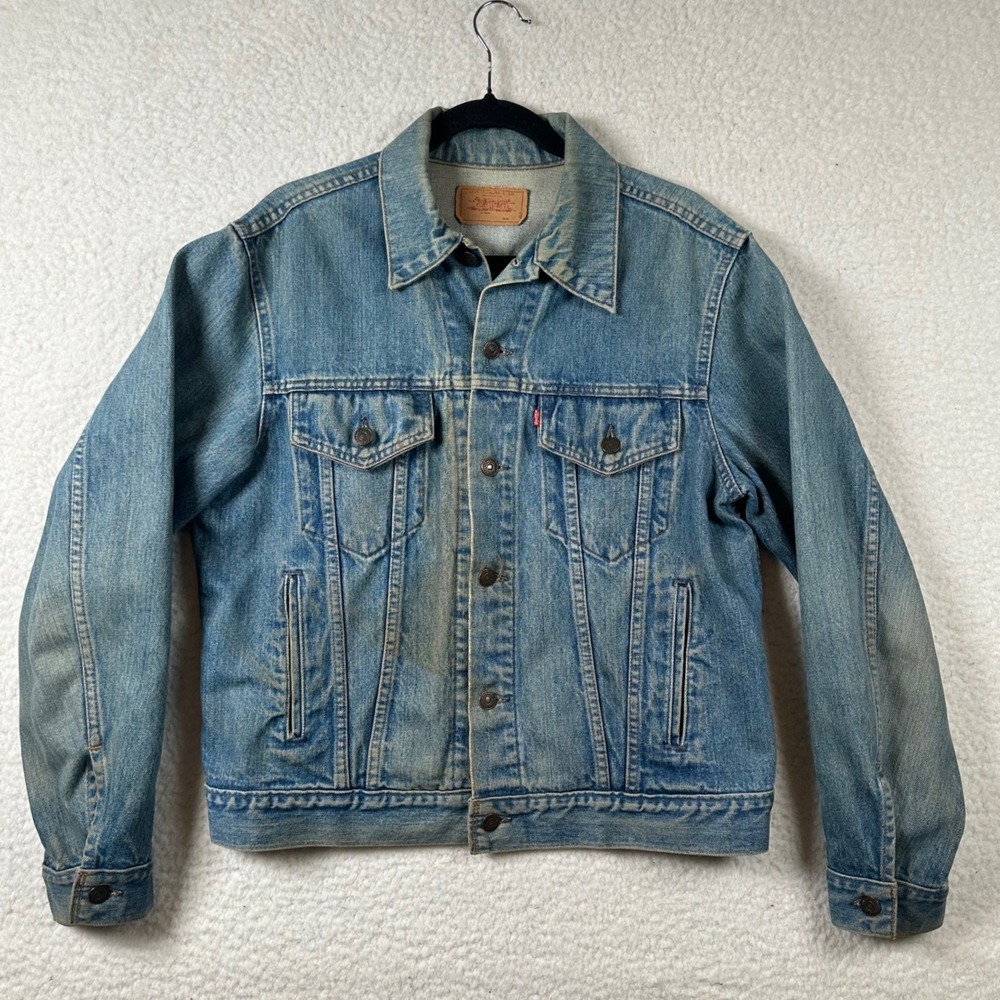 Vintage The Way Moves Band Levis Denim Trucker Jacket Men 42 L Grunge Rugged